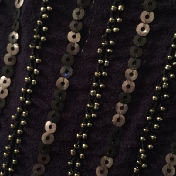 Forever 21 sequin and bead navy top - Picture 4 of 5